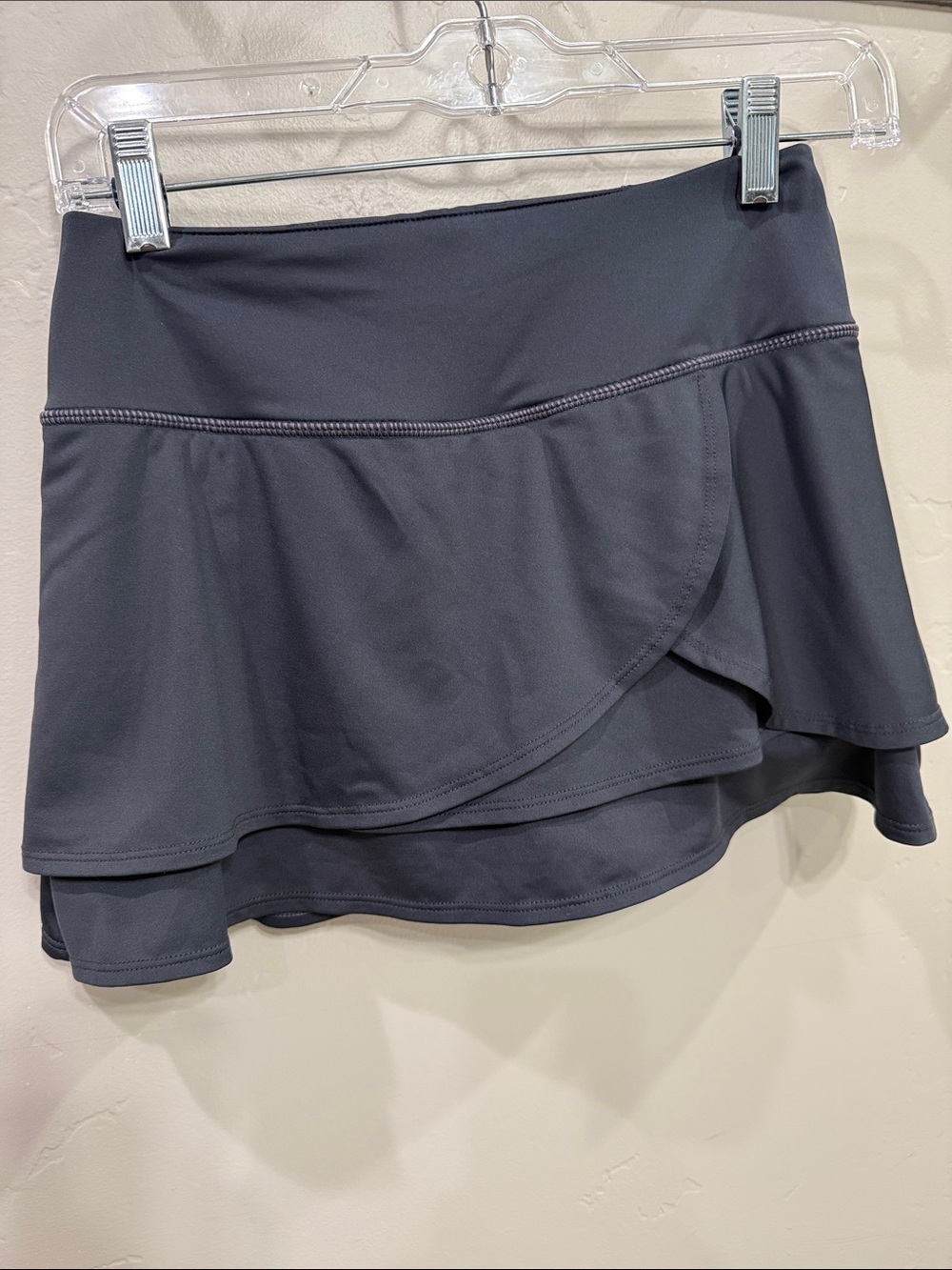 Athleta Dark Gray Layered Skort with Ruffle Hem